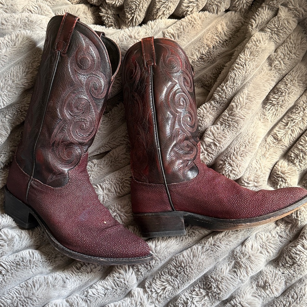 RARE EXOTIC SKIN STINGRAY men’s COWBOY BOOTS by Dan Post 10.5 D